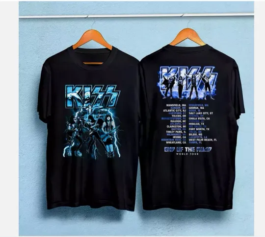 Discover KISS End of the Road World Tour T-Shirt, Rock Music Double-Sided Tee