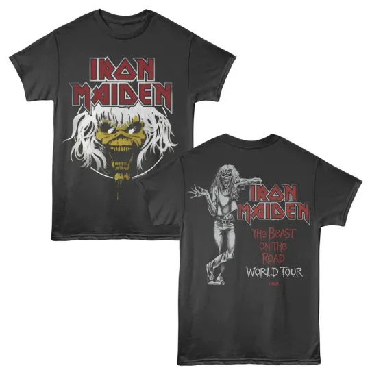 Discover Iron Maiden The Beast On The Road Tour 1982 Men's T-Shirt Rock Band Merch