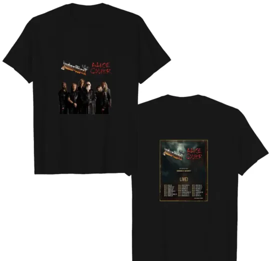 Discover Judas Priest x Alice Cooper 2025 North America Tour Double Sided Band T-Shirt