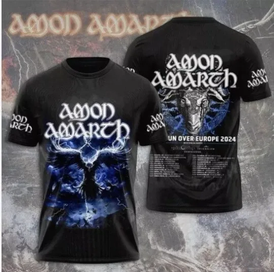 Amon Amarth Heidrun Over Europe Tour 2024 3D Print T-Shirt