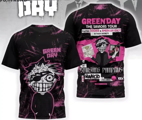 Discover Green Day The Saviors Tour 3D T-Shirt Polyester