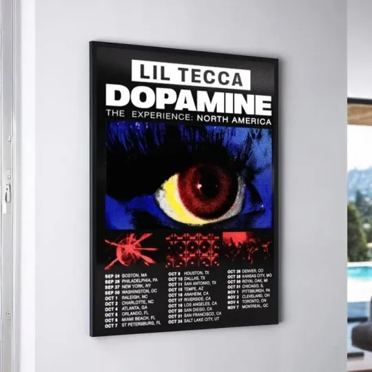 Discover Lil Tecca The Dopamine Experience North America Tour 2025 Poster Vertical Premium Matte