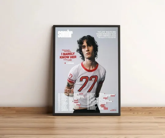 Discover SOMBR Late Nights and Young Romance Tour North America 2025 Vertical Poster