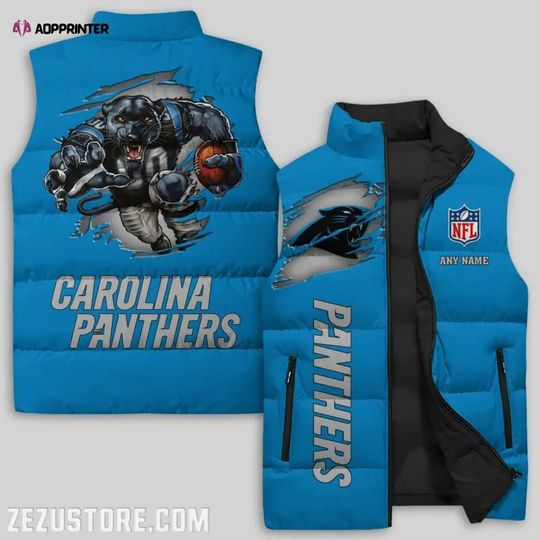 Carolina Panthers Sleeveless Puffer Jacket Custom For Fans Gifts