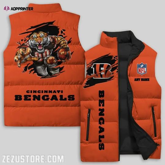 Discover Cincinnati Bengals Sleeveless Puffer Jacket Custom For Fans Gifts