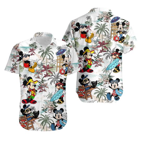 New Pirate Mickey Mouse Hawaiian Shirts  Shirts Disney Hawaiian Shirts Casual Beach Shirts