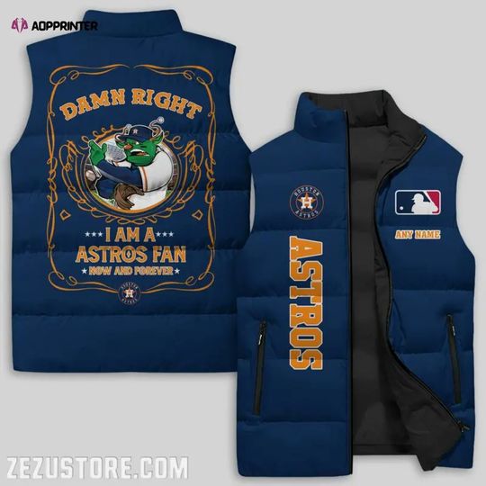 Houston Astros Sleeveless Puffer Jacket Custom For Fans Gifts