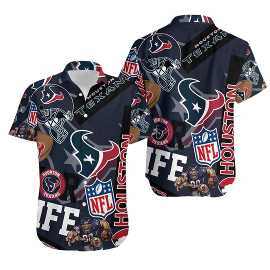 Houston Football For Life Hawaiian Shirt Summer Aloha, Gift for Fan