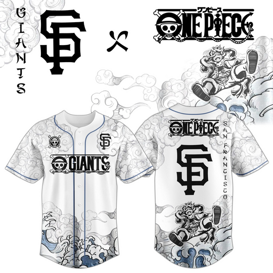 San Francisco Giants x Luffy Gear 5 Anime Baseball Jersey