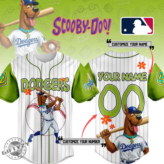 Discover Los Angeles Dodgers Scoobydoo Movie Cartoon Mlb Baseball Jersey Shirt