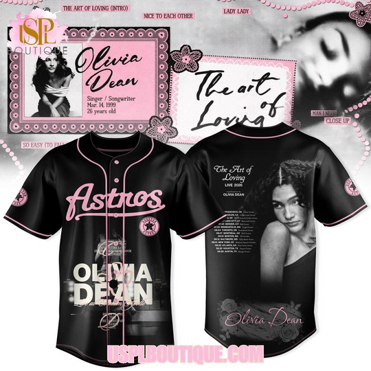 Houston Astros x Olivia Dean The Art Of Loving Live 2026 Black Jersey