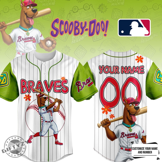 Discover Personalized Atlanta Braves Scoobydoo Movie Cartoon Mlb Baseball Jersey Shirt