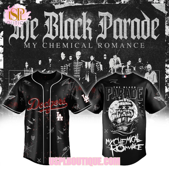 Los Angeles Dodgers x My Chemical Romance The Black Parade 2026 Black Design Jersey