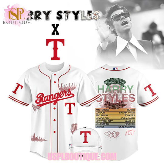 Texas Rangers x Harry Tour 2026 White Design Jersey