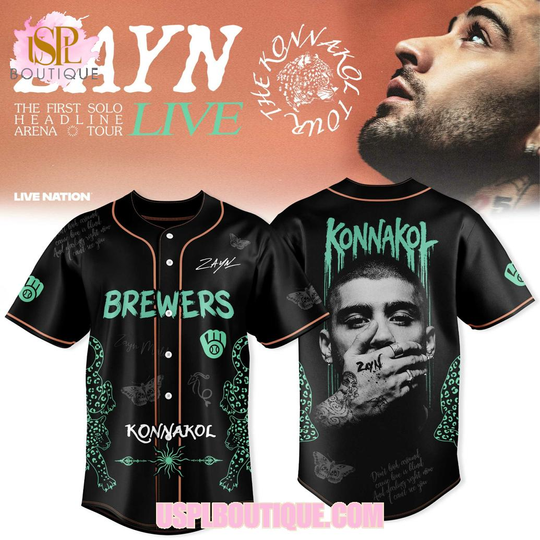 Milwaukee Brewers x Zayn The Konnakol Tour 2026 Black Jersey