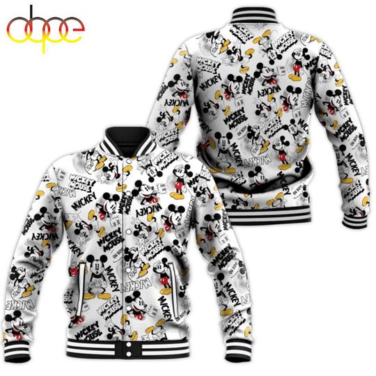 Mickey Mouse Comics Disney Cartoon Pattern Baseball Jacket
