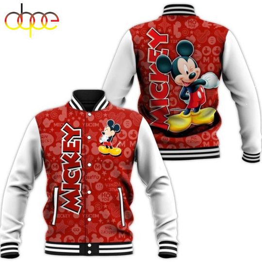 Mickey Mouse Cartoon Baseball Jacket
