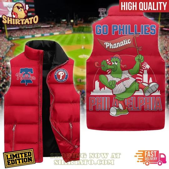 Philadelphia Phillies Mascot Phanatic Sleeveless Puffer Jacket