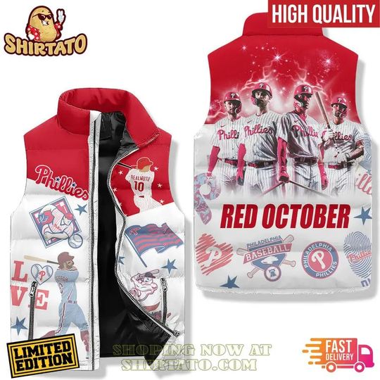Philadelphia Phillies Red October Sleeveless Down Jacket