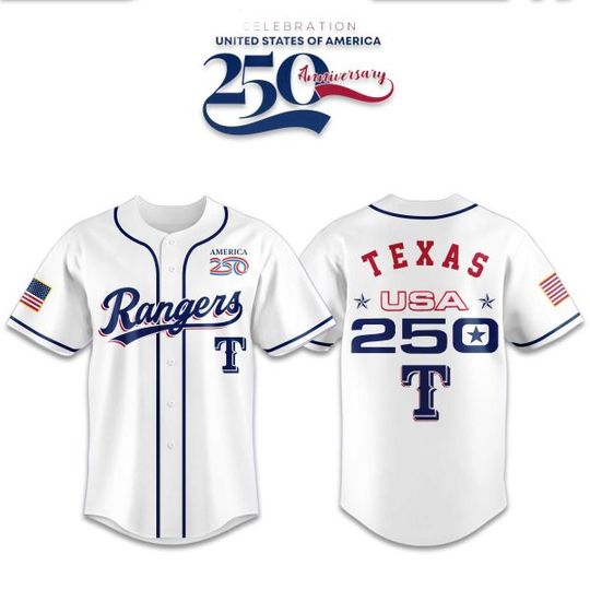 Discover Rangers America 250th Anniversary 2026 Baseball Jersey