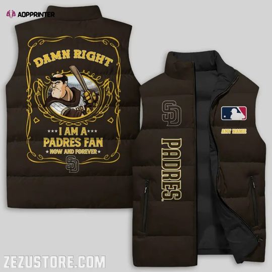 San Diego Padres Sleeveless Puffer Jacket Custom For Fans Gifts