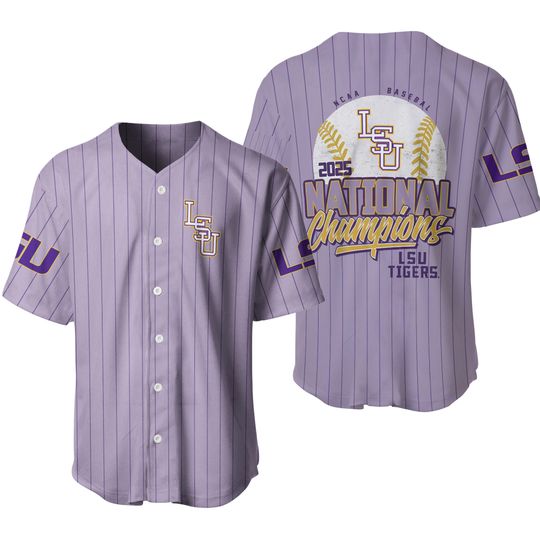 YC LSU Tigers Baseball Baseball Jersey 2025 Champions