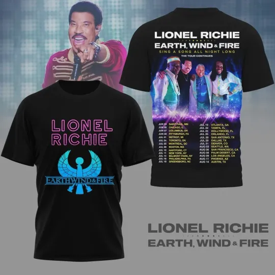 Discover Lionel Richie Earth, Wind & Fire The Tour Continues AOP 3D T-Shirt