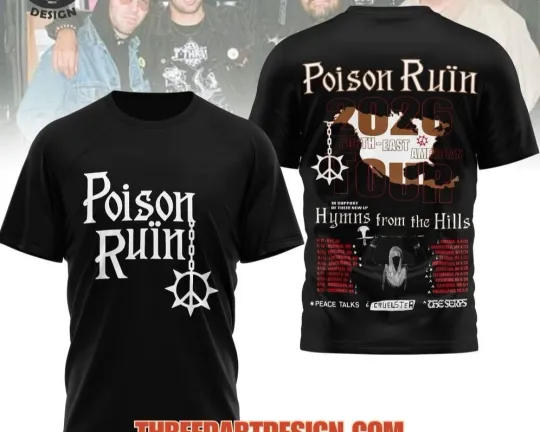 Poison Ruin North American 2026 tour AOP 3D T-Shirt