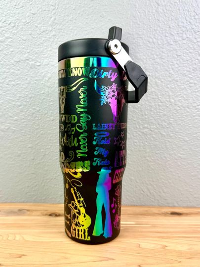 Discover L. Wilson Engraved Tumbler | Country Music Stainless Steel Cup | Western Cowgirl Gift | Concert Cup
