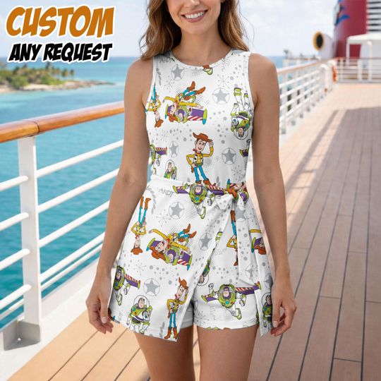 Discover Disney Toy Story Tennis Dress Skirt, Woody Buzz Lightyear Jessie Tennis Dress, Toy Story Dress Skirt, Disney Cruise Line Trip Tennis Skort