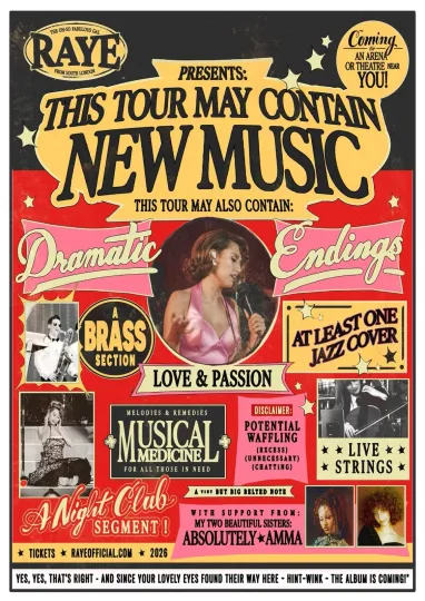 Discover Raye World Tour 2026 Poster