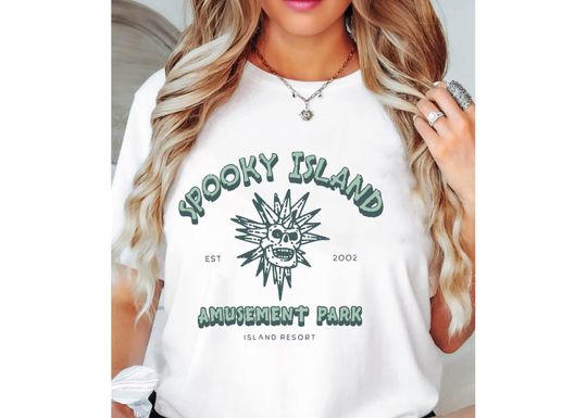 Discover Spooky Island Tee, Retro Cartoon Halloween Movie T-shirt, Spooky Island Disco Skull, Halloween Gift, 90s nostalgia, Retro Halloween, Summer