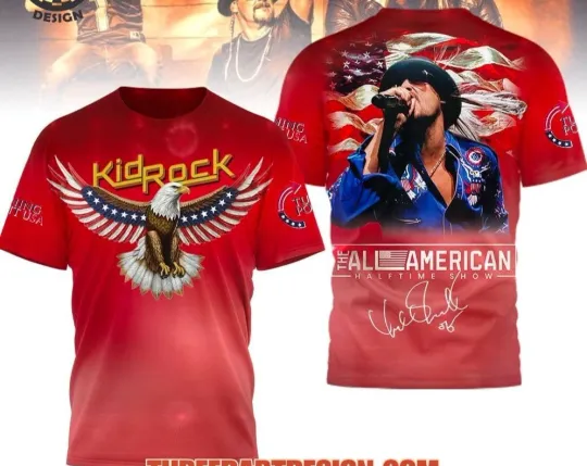 Discover Kid Rock The All American Halftime Show AOP 3D T-Shirt