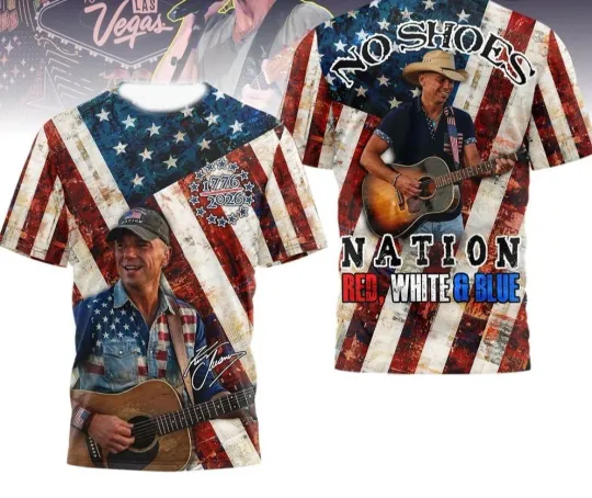 K Ches No Shoes USA 250Th Anniversary AOP 3D T-Shirt