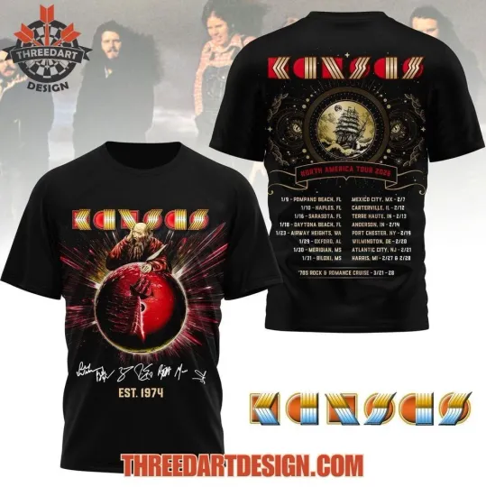 Discover Kansas North America Tour 2026 AOP 3D T-Shirt