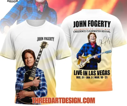 Discover John Fogerty Live In Las Vegas 2026 AOP 3D T-Shirt