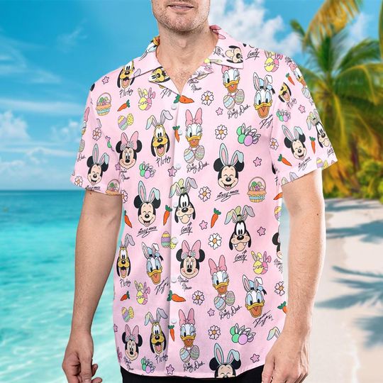 Discover Disney Easter Button Shirt, Unisex Shorts, 2026 Mickey & Friends Bunny Ears Shirt, Disney Easter Disneyland Hawaiian Shirt, Easter Gift