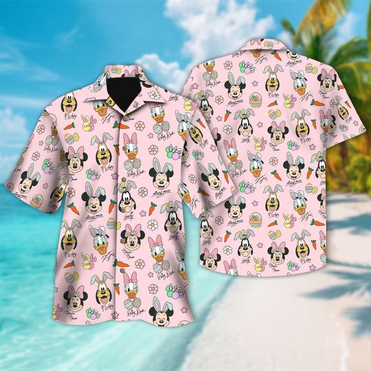 Discover Disney Easter Button Shirt, Unisex Shorts, 2026 Mickey & Friends Bunny Ears Shirt, Disney Easter Disneyland Hawaiian Shirt, Easter Gift