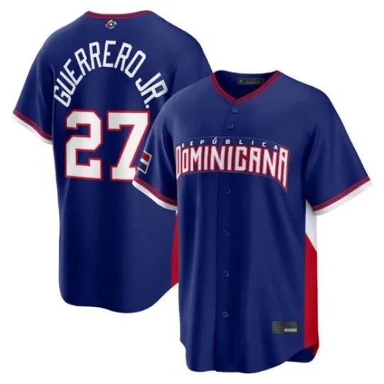 Men's Dominican Republic Vladimir Guerrero Jr. Navy 2026 World Baseball Jersey