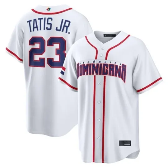 Discover Dominican Republic FRD Tatis Jr. White 2026 World Baseball Classic Jersey