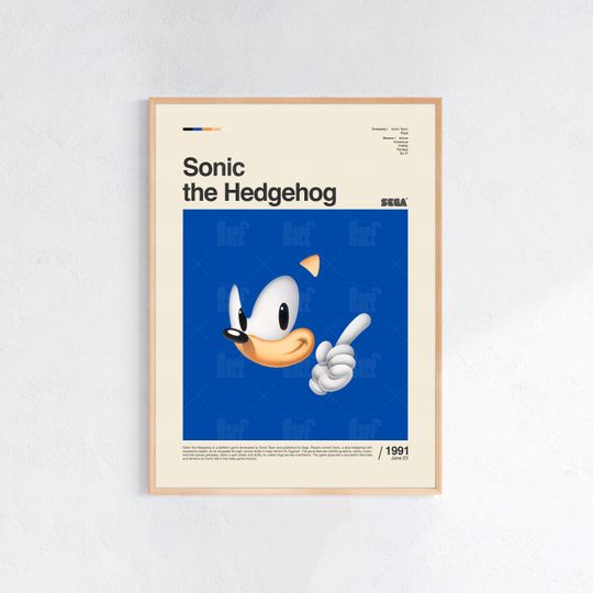 Discover Sonic the Hedgehog Poster, Gaming Room Poster, Gaming Wall Poster, Gaming Print Poster, Game Gift, Video Games Poster, Gaming Wall Art