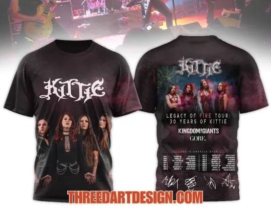 Discover Legacy Of Fire Tour 30 Years Of Kittie AOP 3D T-Shirt