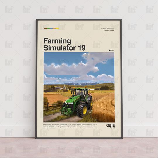 Discover Farming Simulator 19 Poster, Gaming Room Poster, Gaming Wall Poster, Gaming Print Poster,Game Gift,Video Games Poster