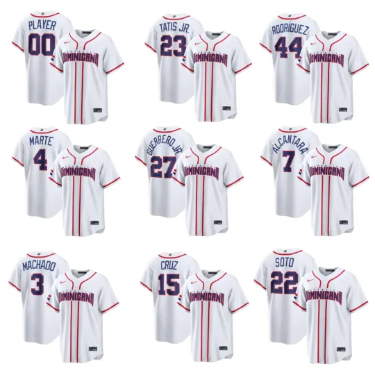 Discover NWT Men's Dominican White 2026 World Classic Jersey