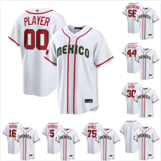 Discover YOUTH'S Mexico White 2026 World Classic Road Stadium Jersey