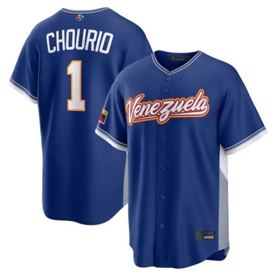 Discover Men's Venezuela Jackson Chourio Royal 2026 World Baseball Jersey