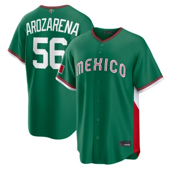 Discover Men Mexico Randy Arozarena Green 2026 World Baseball Classic Road Stadium Jersey