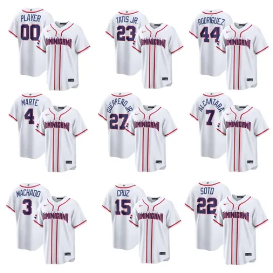 Discover NWT Men's Dominican White 2026 World Classic Jersey