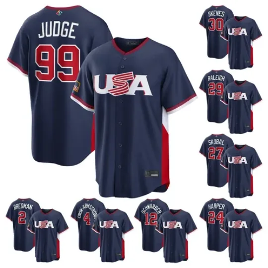 NWT Men's USA Baseball 2026 World Baseball Classic Navy Jersey