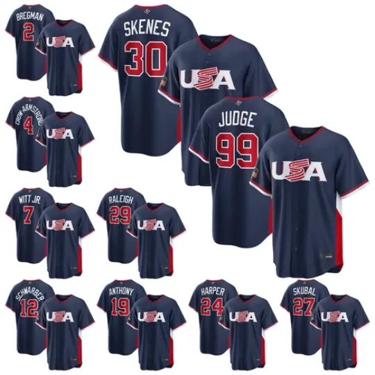 NEW Men's USA Baseball Navy 2026 World Baseball Classic Jersey NWT